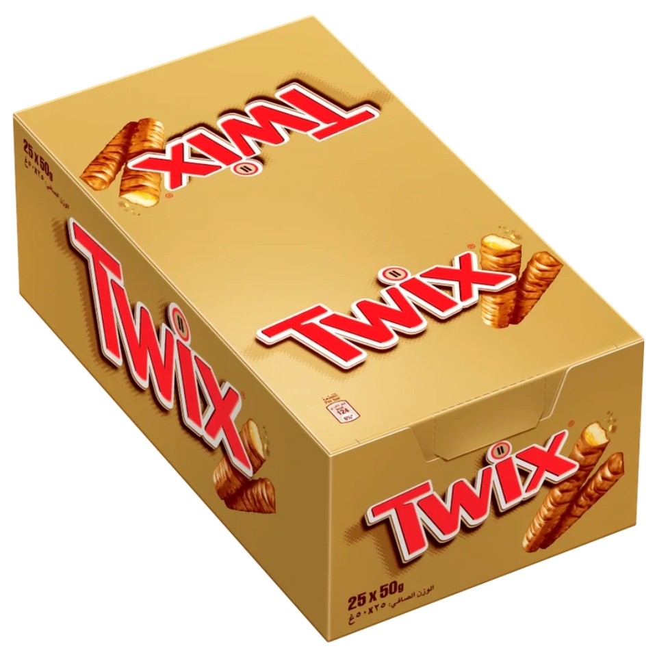 Twix Chocolate Bar 50g Pack of 25